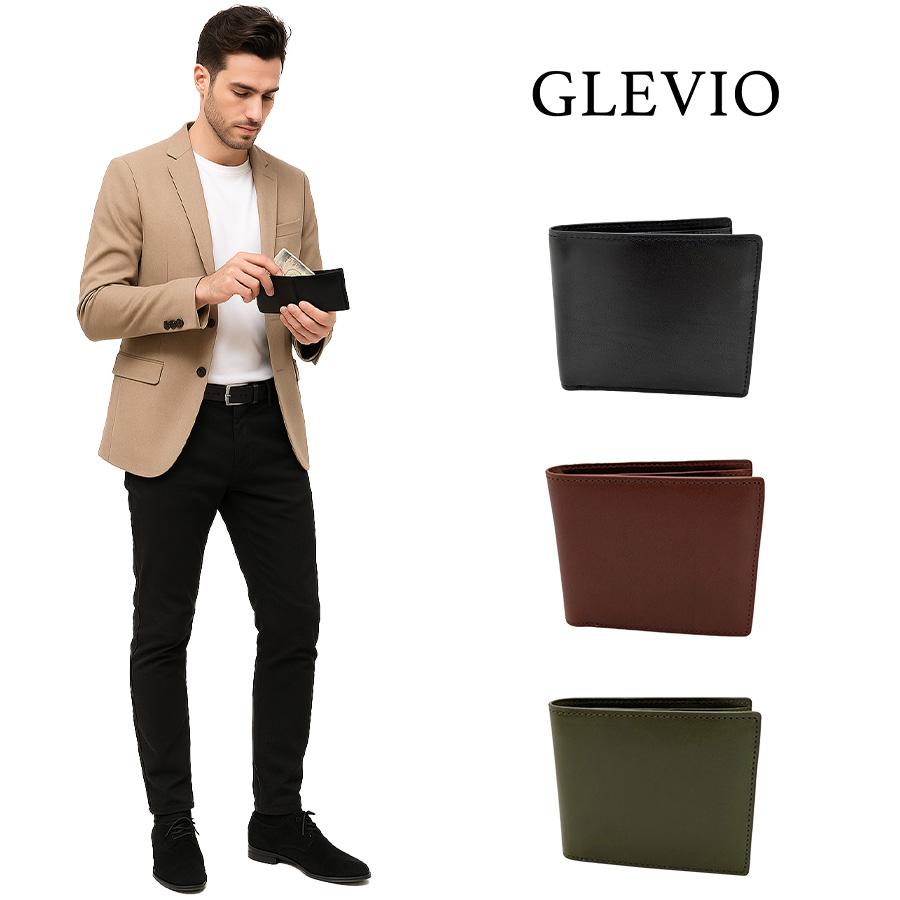 SOUVENIR [FR] 新品2個 GLEVIO（グレヴィオ） 【GLEVIO】 fs26 栃木レザー二つ折り財布 さいふ