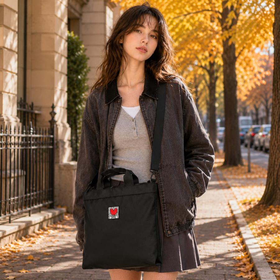 KeithHaring ベーシック2way手提げL ショルダーバッグ トートバッグ