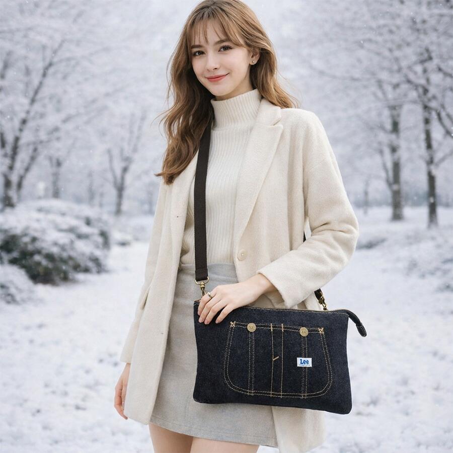 つぶたろう　ワイドテープショルダーバッグ Lee（リー） ショルダーバッグ ショルダー 斜め掛け 斜め掛けバッグ