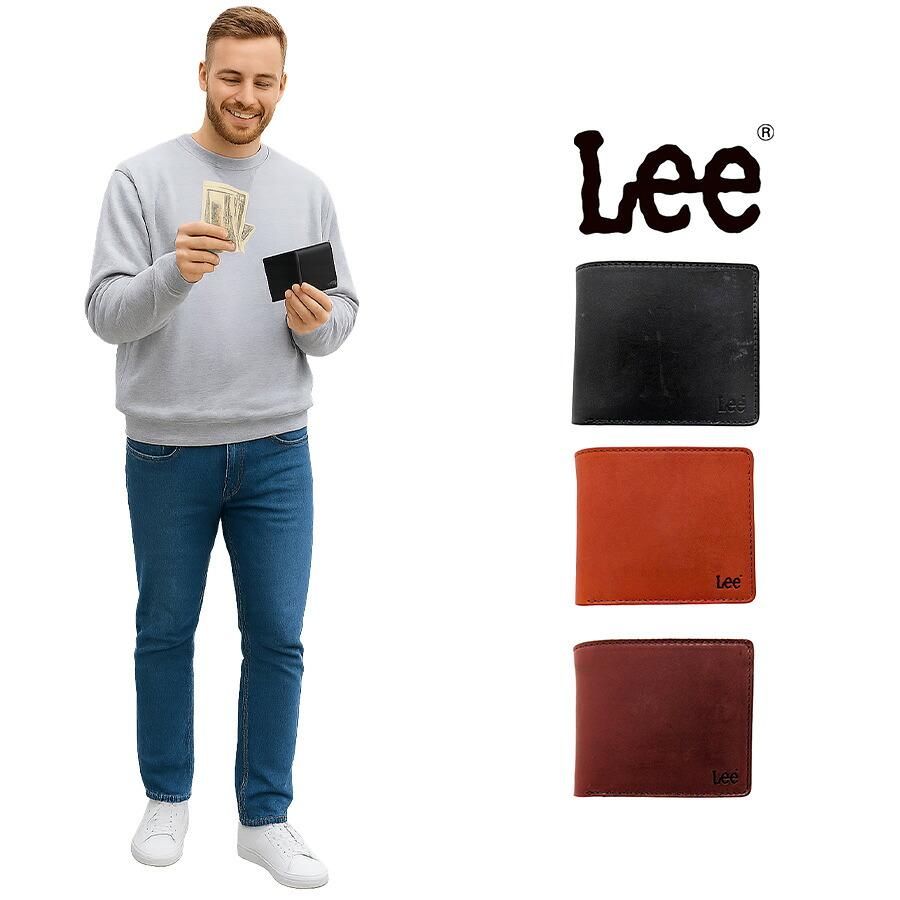 Lee 二つ折り財布 折り財布 ウォレット コンパクト 日本製 牛革
