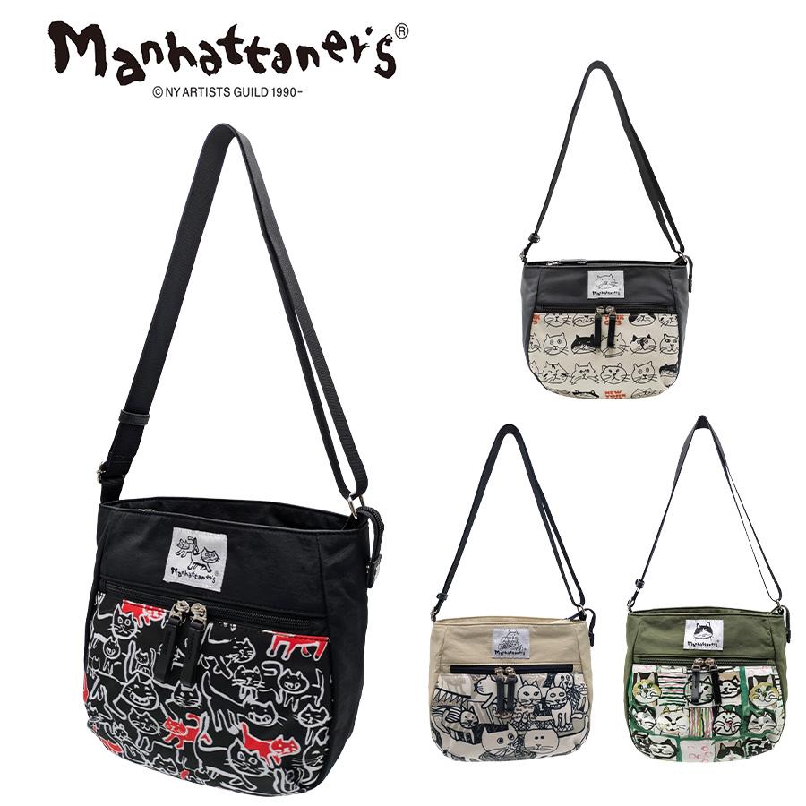 【Manhattaners】71-2474 アベニュー ショルダーバッグ レディース かばん 鞄 カバン 斜め掛け マンハッタナーズ ブラック 猫 おしゃれ ギフト 母の日 MANHATTAN（SAINT LAURENT） 【Manhattaners】71-2474 アベニュー