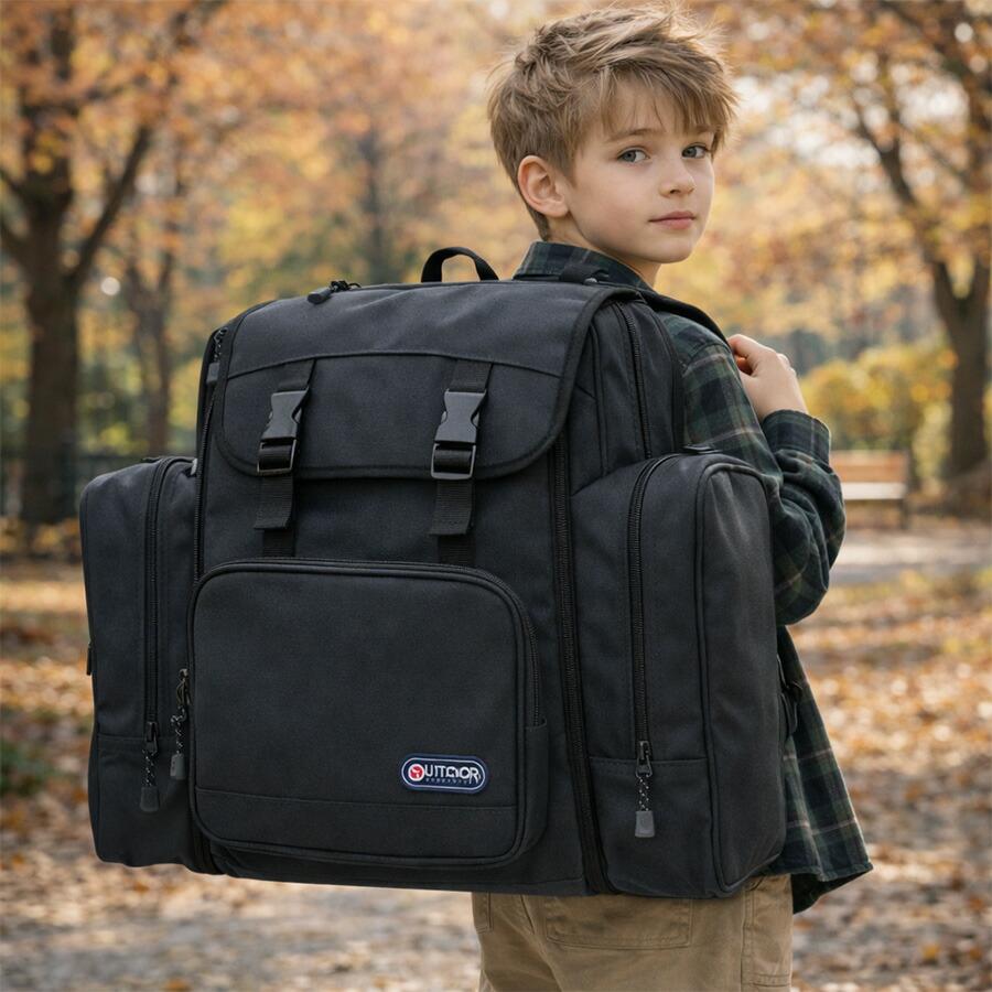 OUTDOOR PRODUCTS ルミナスホリデーキャンプリュック (ブラック) バッグ スクール OUTDOOR PRODUCTS ルミナスホリデーキャンプリュック (ブラック