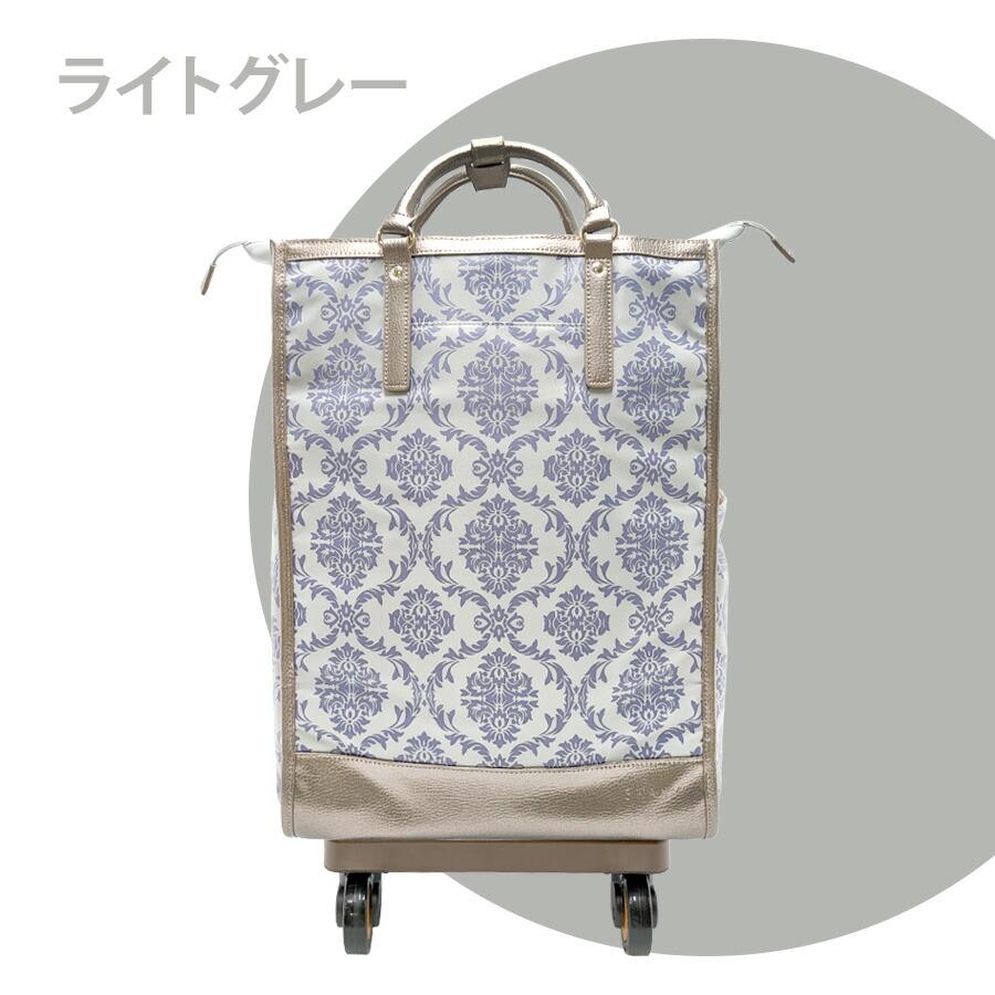 美品　スワニーキャリーバッグ　ダマスコ　ライトグレー4輪ストッパー付 SWANY（キャリーバック） スワニー キャリーバッグ D-543