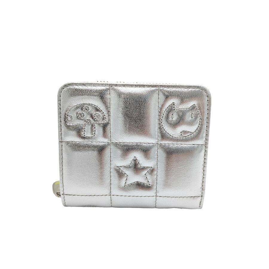 未使用 ツモリチサト ネコキルティング ネコ キルティング シルバー ジップ 折財布 ツモリチサト ネコキルティング（財布）｜tsumori chisato