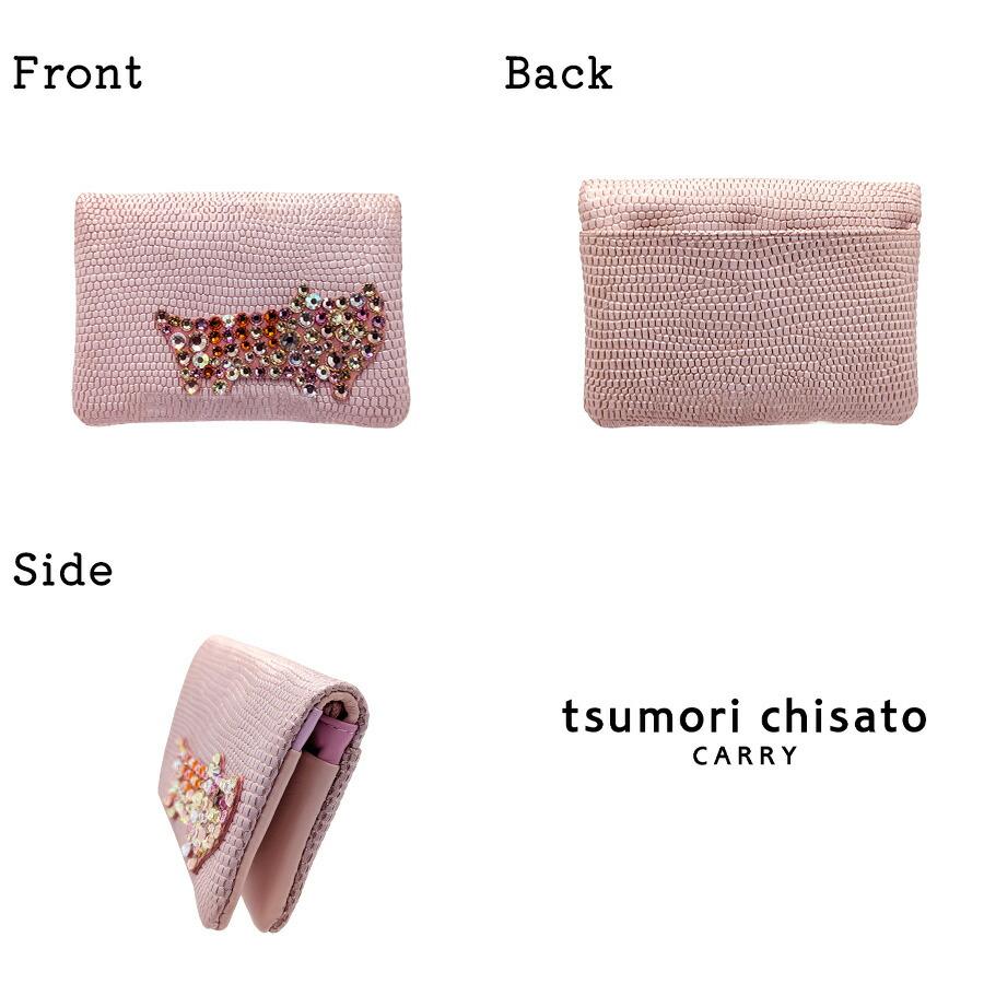 tsumorichisatoCARRY キラキラネコストーン パスケース カードケース 