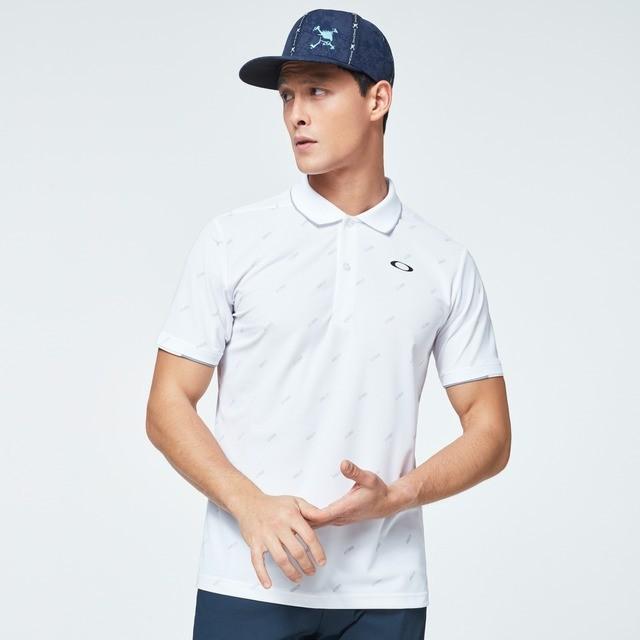 OAKLEY オークリー 半袖ポロシャツ レオパード 総柄 ホワイト系サイズM OAKLEY（オークリー） SALE 『ネコポス便対応商品（1点まで