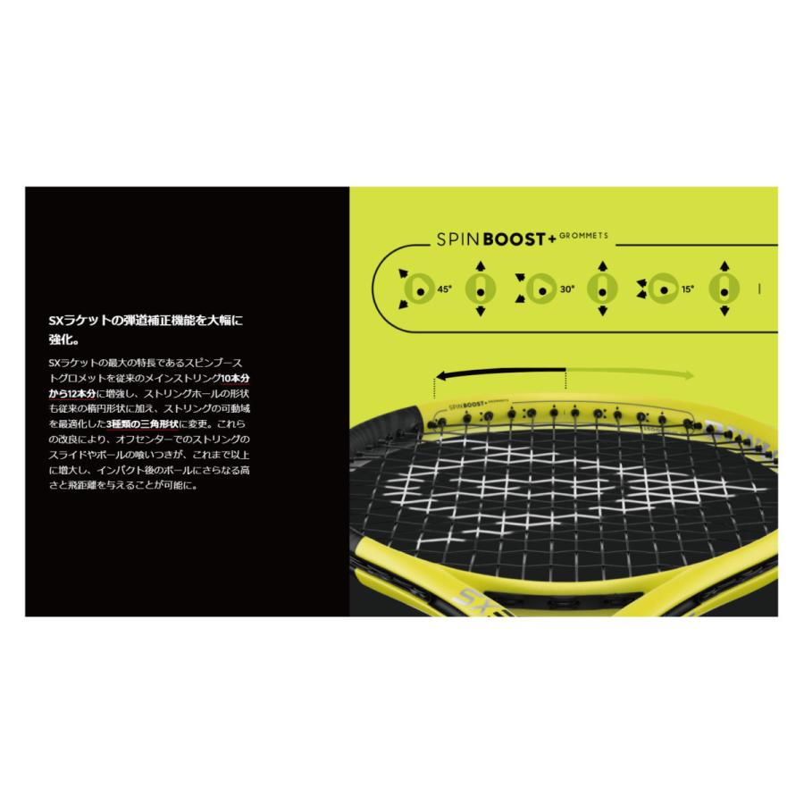 国内正規品 SX300ツアー　SX300TOUR　選べるガット張無料　DUNLOP テニスラケット 22DSX300T イエロー／ブラック ( DS22200 ) 2022｜tashiro-sport｜02