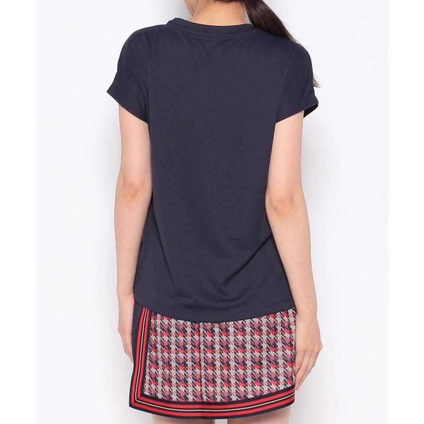 新品タグ付きFILA テニスウェア Vネック 半袖 チェック柄定価13662円 FILA（フィラ） ロゴ刺繍 Tシャツ VL2512 ウィメンズ テニス『ポスト