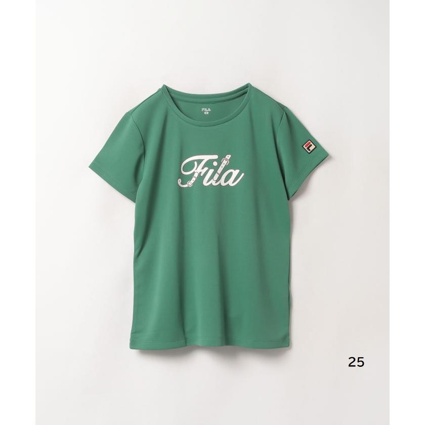 FILA（フィラ） ベルトプリント Tシャツ 1 VL2521 ウィメンズ テニス