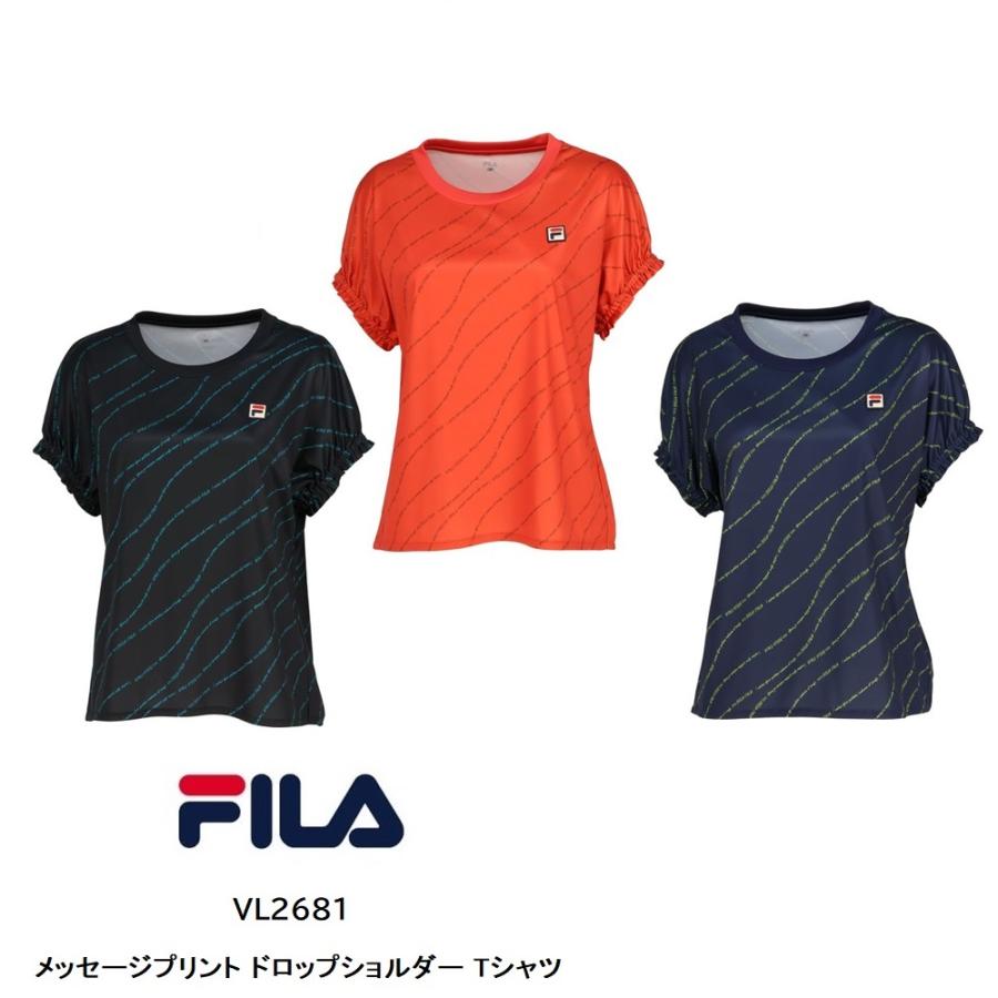 未使用品　Y,s メッセージプリント　カットソー（SALE中） FILA（フィラ） SALE メッセージプリント ドロップショルダー Tシャツ