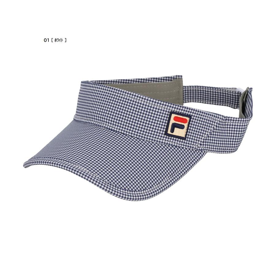 FILA フィラ ドライサッカーギンガム サンバイザー レディース