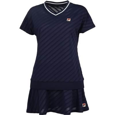 FILA（フィラ） SALE パイルメッシュボーダー シャツ レディース