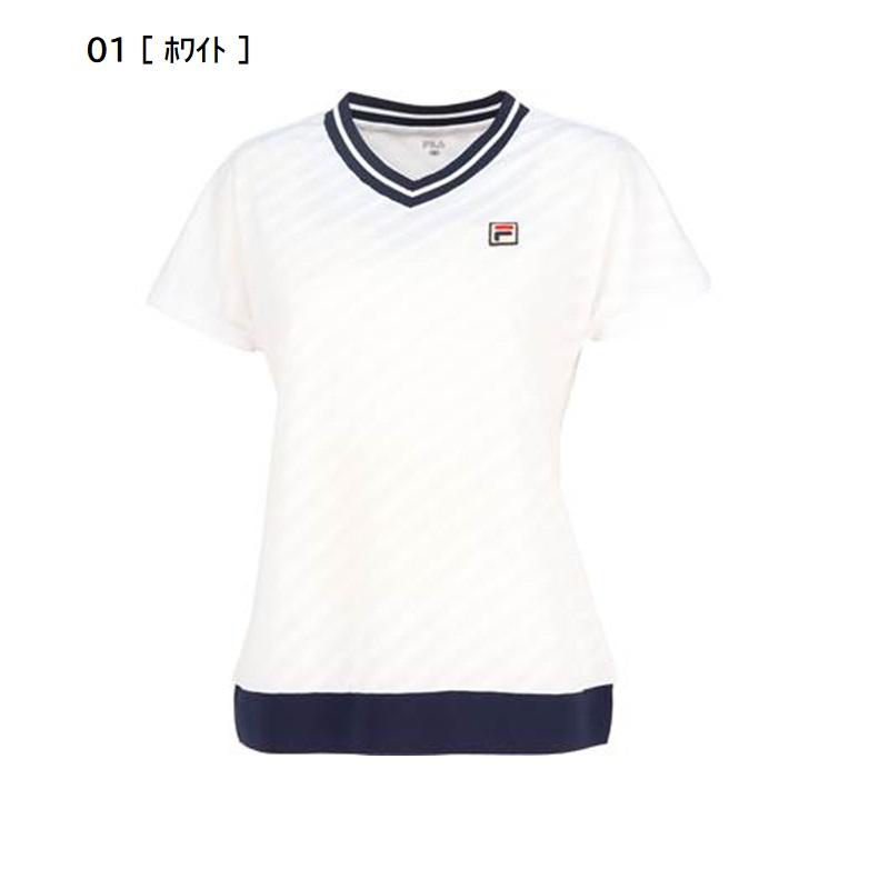 FILA（フィラ） SALE パイルメッシュボーダー シャツ レディース