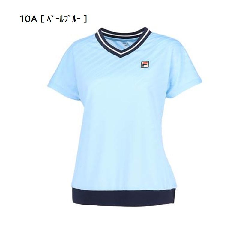 FILA（フィラ） SALE パイルメッシュボーダー シャツ レディース