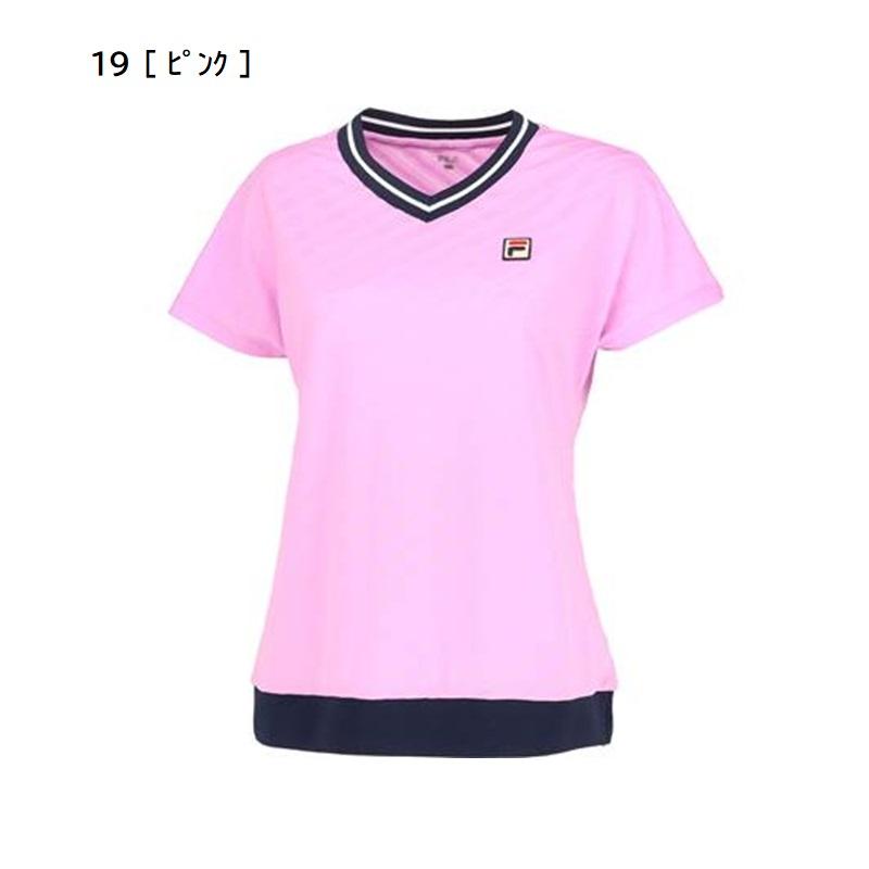 FILA（フィラ） SALE パイルメッシュボーダー シャツ レディース
