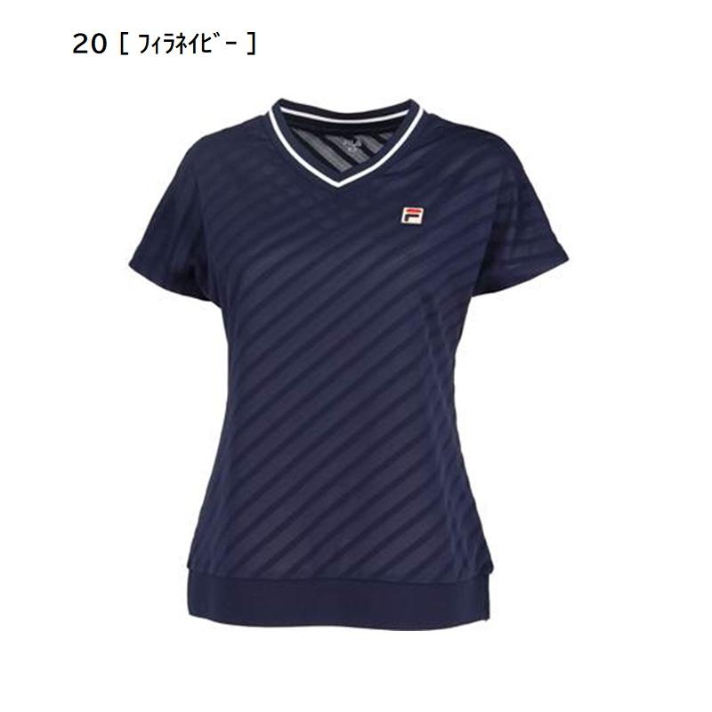 FILA（フィラ） SALE パイルメッシュボーダー シャツ レディース