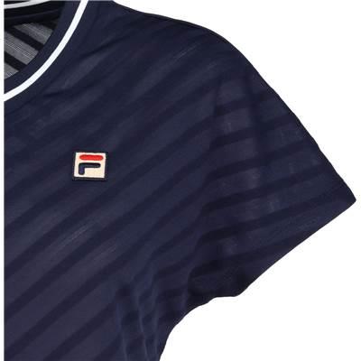 FILA（フィラ） SALE パイルメッシュボーダー シャツ レディース