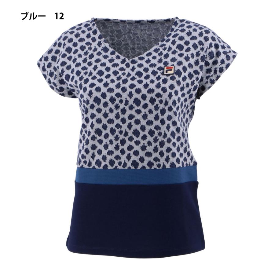 FILA（フィラ） SALE Vネック Tシャツ デジタルパンサー柄 VL2533