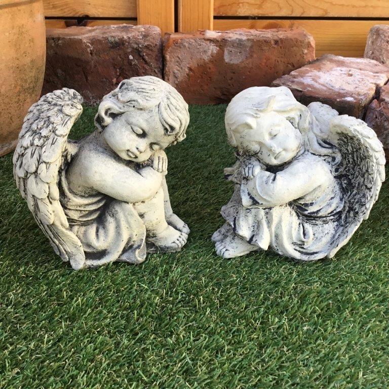 イギリス製 ガーデンストーン 眠りエンジェル 男の子 Fh3018 英国雑貨とインテリアのタスマン 通販 Yahoo ショッピング