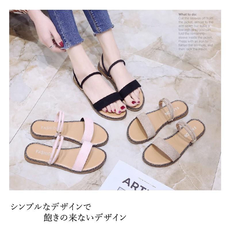 レディース サンダル 楽ちん ぺたんこ サンダル ストラップ きちんと感