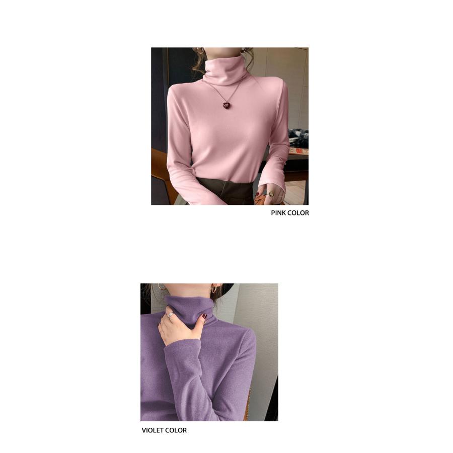 カットソー トップス レディース 長袖 tシャツ ハイネック