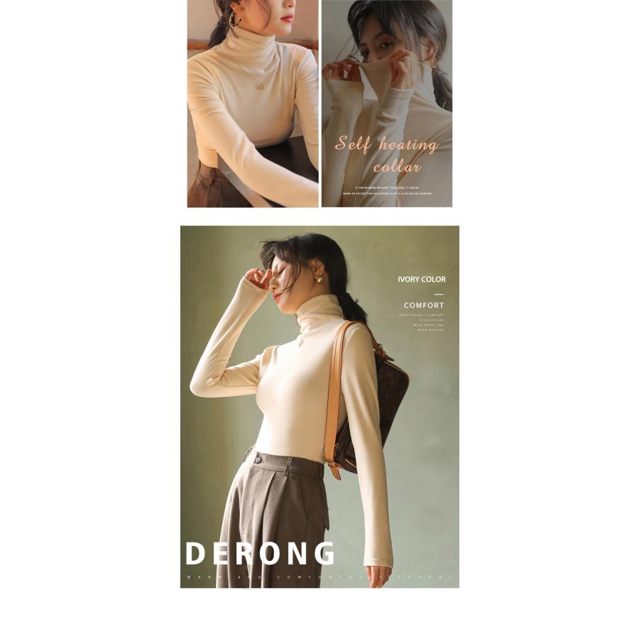 カットソー トップス レディース 長袖 tシャツ ハイネック タートルネック きれいめ 秋 冬 ロンT 静電気防止 両面起毛 伸縮性 シンプル かわいい 無地 爆買 |  | 12