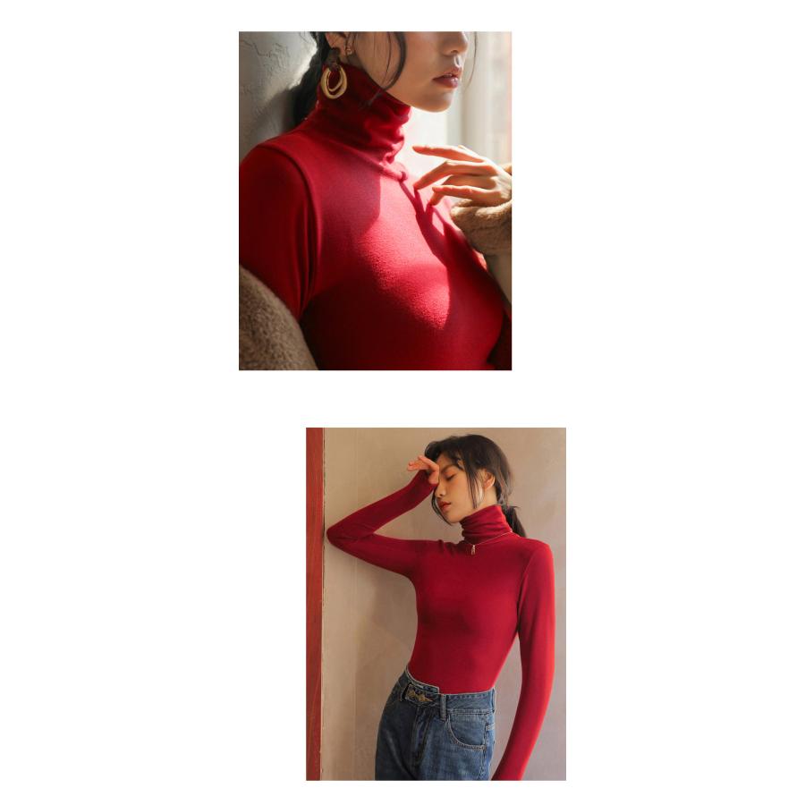 カットソー トップス レディース 長袖 tシャツ ハイネック タートルネック きれいめ 秋 冬 ロンT 静電気防止 両面起毛 伸縮性 シンプル かわいい 無地 爆買 |  | 15