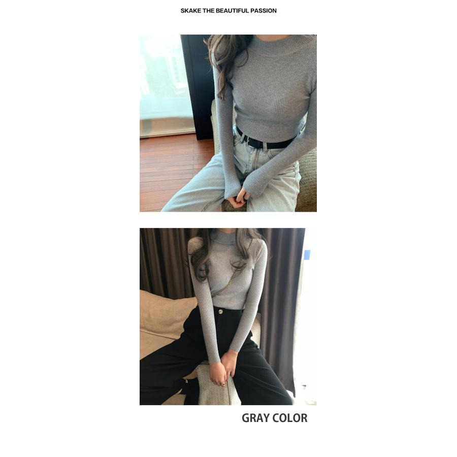 ニット カットソー 長袖 レディース トップス リブニット リブセーター クールネック インナー きれいめ おしゃれ 着痩せ 長袖Tシャツ ストレッチ スリム 爆買 |  | 26