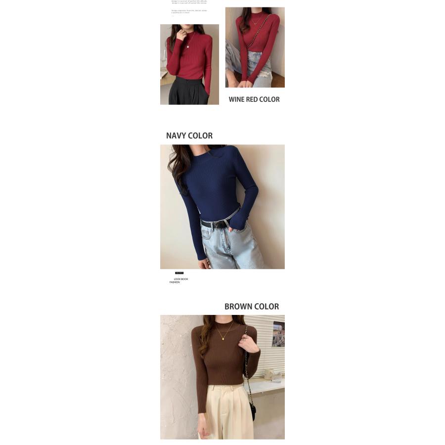 ニット カットソー 長袖 レディース トップス リブニット リブセーター クールネック インナー きれいめ おしゃれ 着痩せ 長袖Tシャツ ストレッチ スリム 爆買 |  | 28