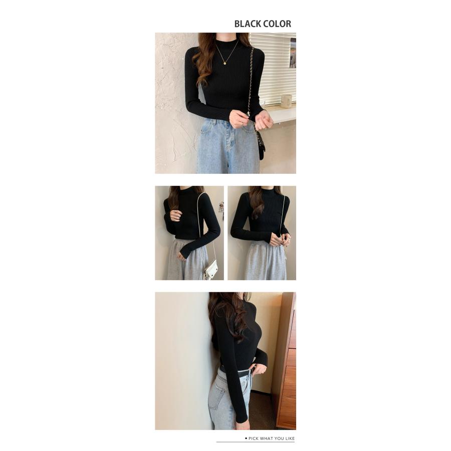 ニット カットソー 長袖 レディース トップス リブニット リブセーター クールネック インナー きれいめ おしゃれ 着痩せ 長袖Tシャツ ストレッチ スリム 爆買 |  | 20