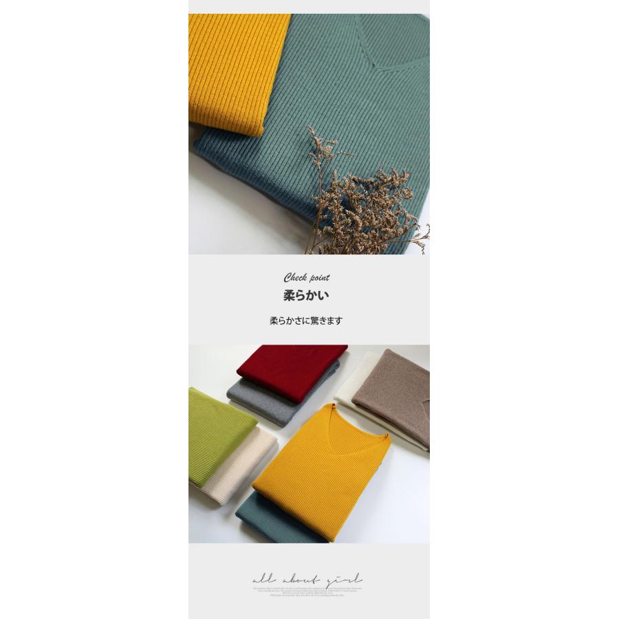 ニット カットソー レディース リブニット トップス セーター 長袖 リブセーター Vネック 長袖ニット プルオーバー インナー おしゃれ かわいい ストレッチ 爆買 |  | 19