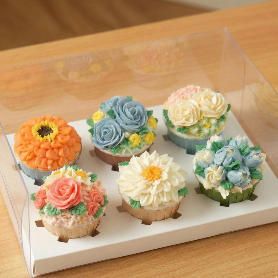 カップケーキ マフィン 6種類の花デザインB スイーツ お菓子 洋菓子