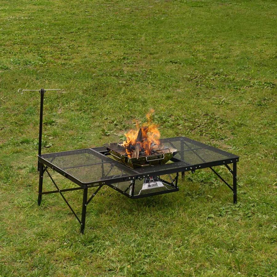 ロゴス　アイアンメッシュBBQテーブル　ブラック メッシュ 折りたたみ式 LOGOS ロゴス アイアンメッシュ 3FD BBQテーブル 13070-BC チェアに