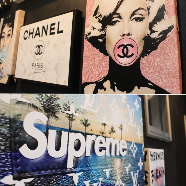 アモアアートSupreme Louis Vuitton アートパネル アモアアート AMOUR ART DREAM BABY Supremeとルイヴィトンをモチーフ