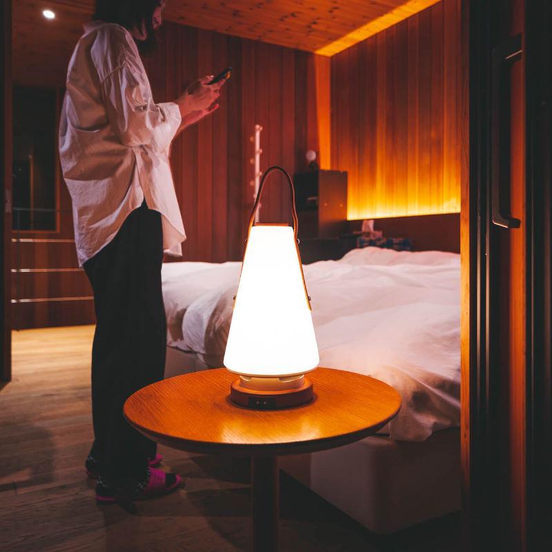 MoriMori LEDランタンスピーカー ROOMS レザーハンドル ルームズ 充電