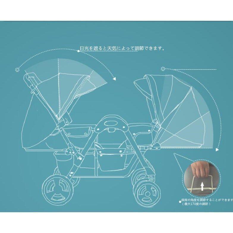 【早い者勝ち！】 ベビーカー（バギー）二人 双子用 対面 双子用 丈夫 軽量 おすすめ 【3344264410】(20719円)