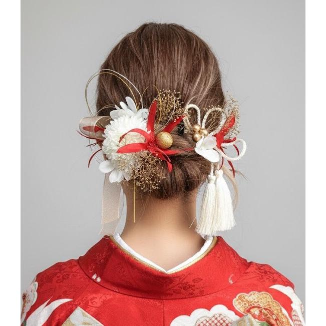 髪飾り 成人式 振袖 卒業式 袴 結婚式 七五三 祭り ｜造花