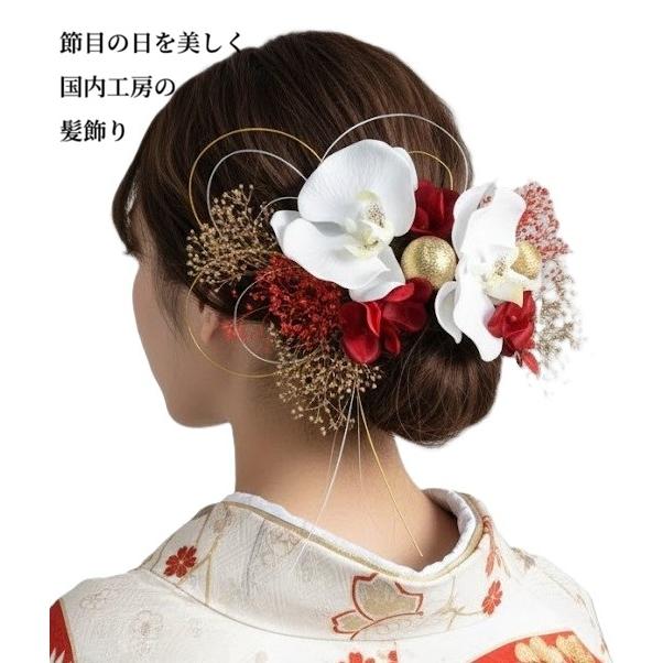 髪飾り 成人式 結婚式 卒業式 かんざし 袴 振袖 和装 着物 大輪胡蝶蘭