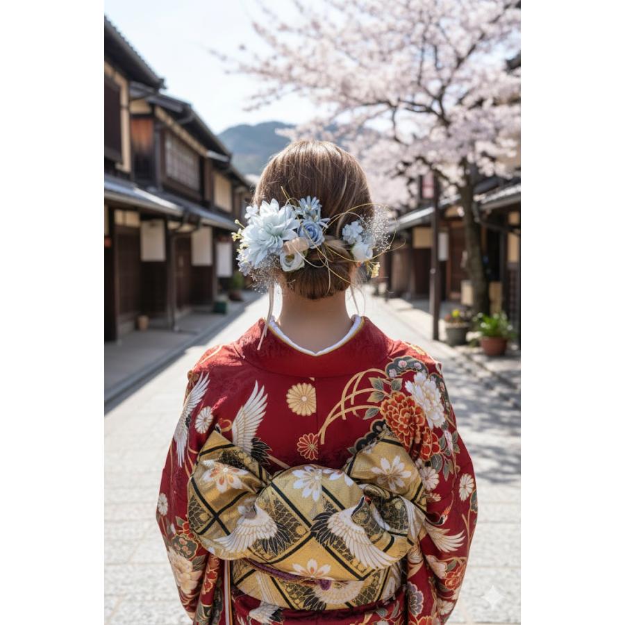 髪飾り 成人式 振袖 卒業式 袴 結婚式 七五三 祭り ｜造花