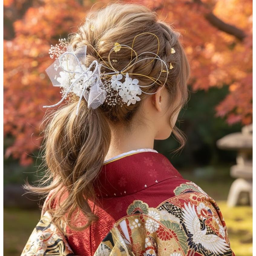 髪飾りTATA8]成人式 結婚式 卒業式 袴 振袖 留袖 和装 着物 和玉 飾り