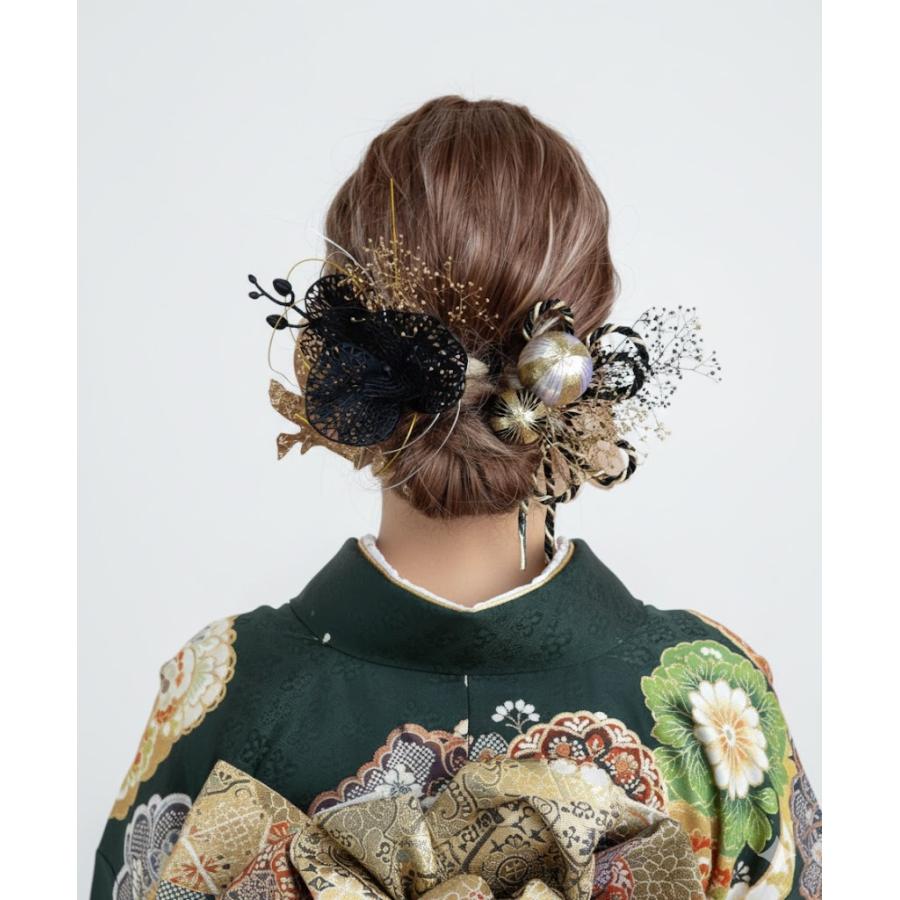 髪飾り 成人式 振袖 卒業式 袴 結婚式 豪華胡蝶蘭造花 水引き・和玉付