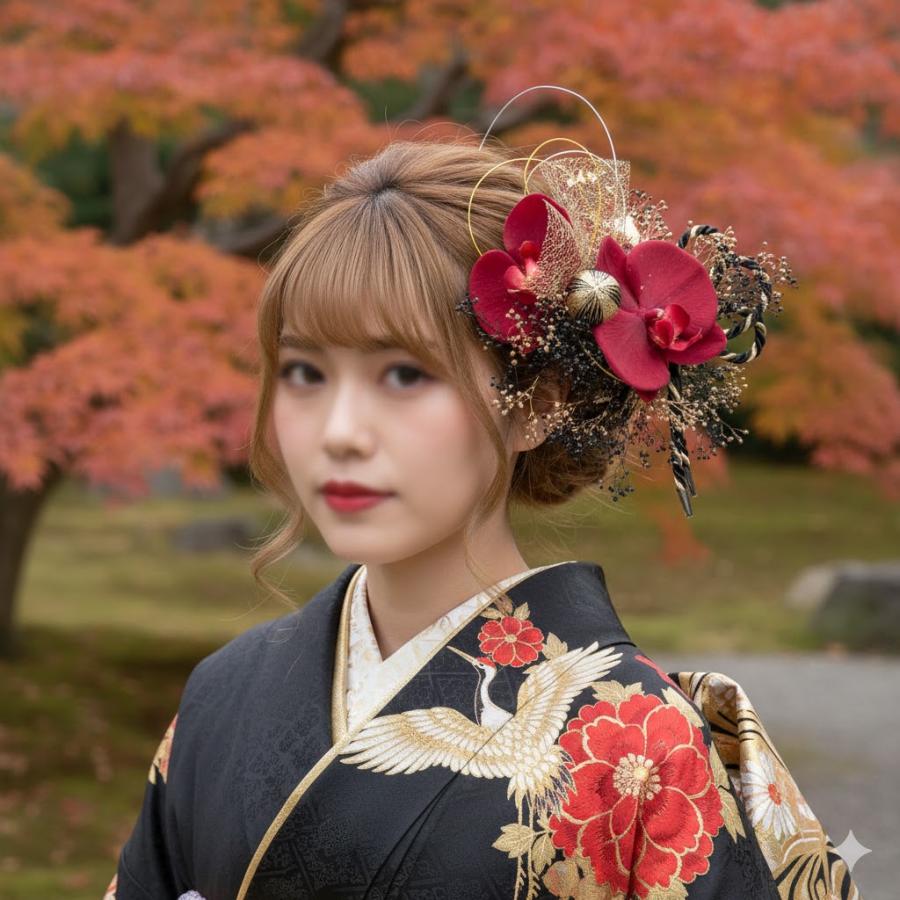 日本製 髪飾り】卒業式 袴 結婚式 成人式 振袖 前撮り ヘアピン付 着物