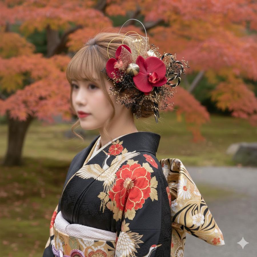日本製 髪飾り】卒業式 袴 結婚式 成人式 振袖 前撮り ヘアピン付 着物