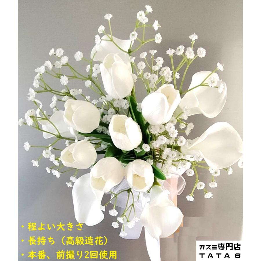 結婚式35*30cmブーケ(新郎ブートニア付かない) 造花 ブライダル 花束