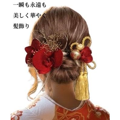 髪飾り 成人式 振袖 卒業式 袴 結婚式｜胡蝶蘭造花＆プリザーブド 水