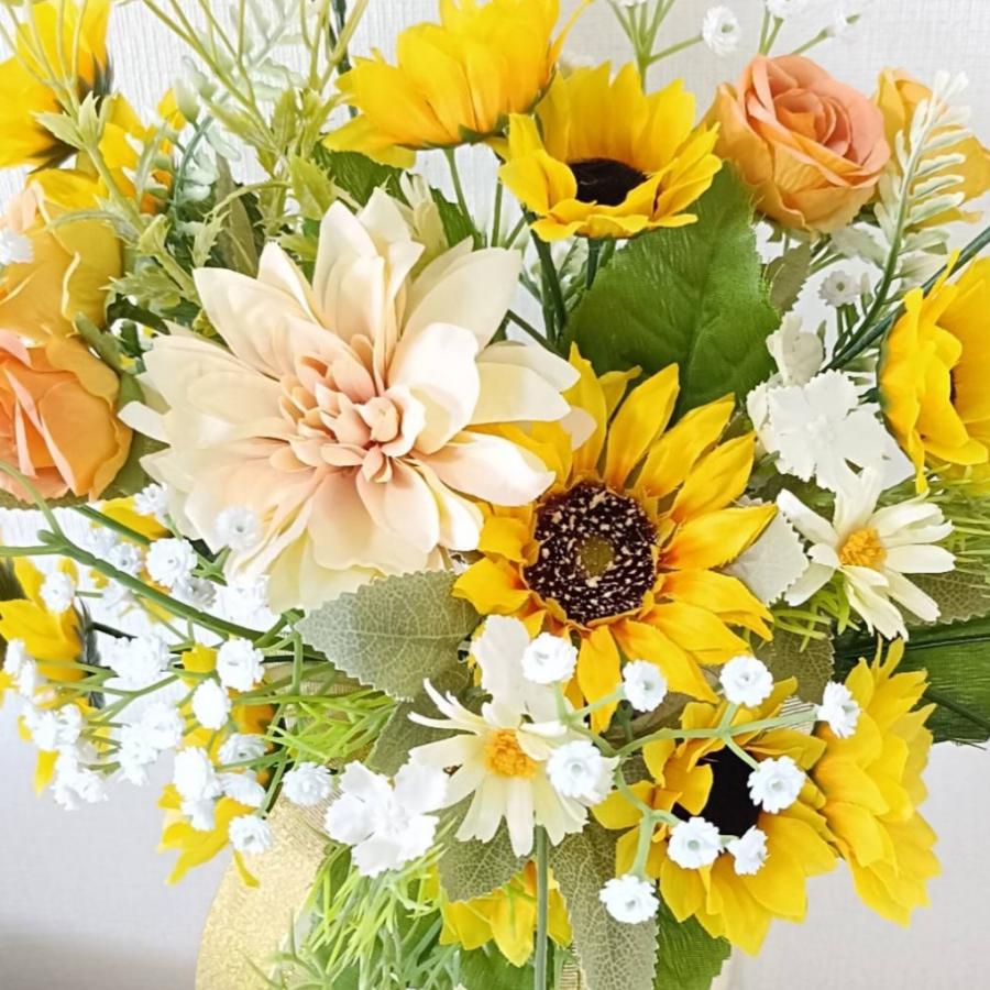 42×36cmブーケ＆新郎ブートニアセット 結婚式・ウェディング】ひまわり
