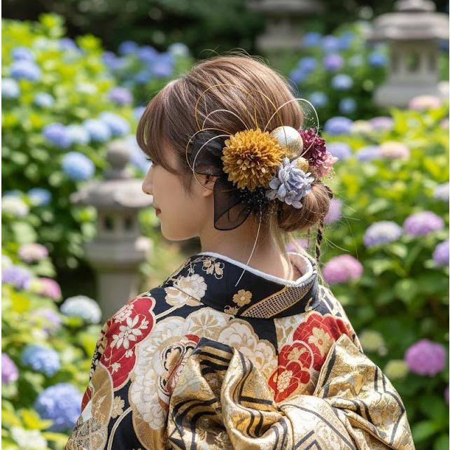 国産 大輪髪飾り】成人式 振袖 前撮り卒業式 袴 結婚式 ヘッドドレス 