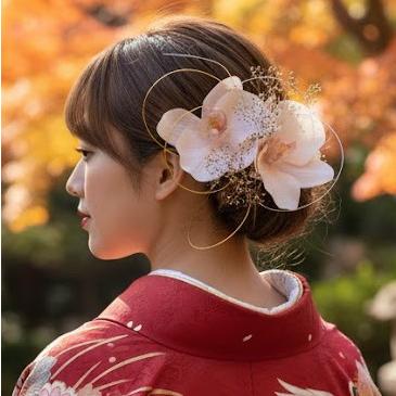 髪飾り 成人式 振袖 卒業式 袴 結婚式 前撮り後撮り 豪華造花 水引き