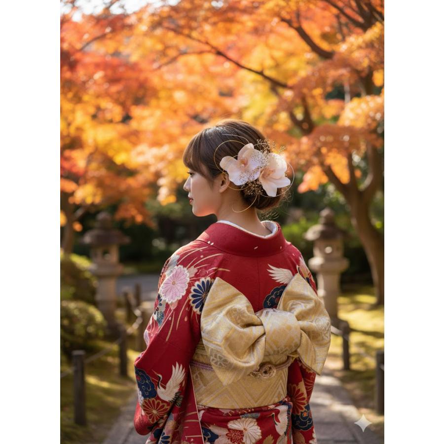 髪飾り 成人式 振袖 卒業式 袴 結婚式 前撮り後撮り 豪華造花 水引き