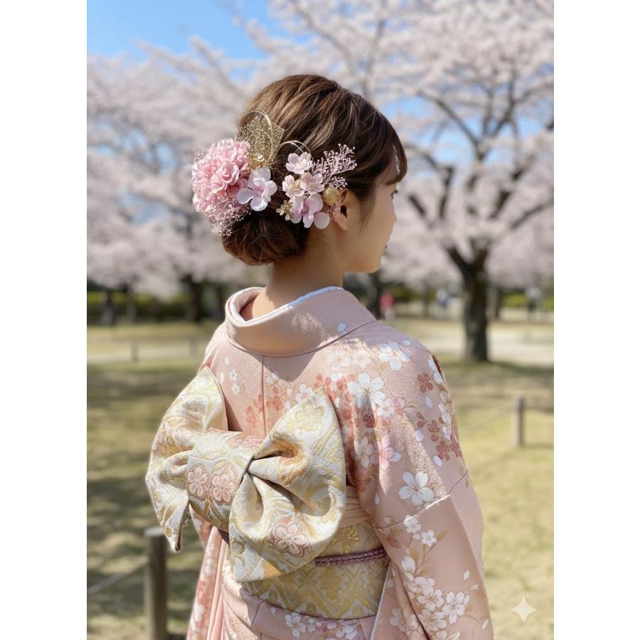 Alice髪飾り♪ダリア  浴衣 ピンク  ハンドメイド  卒業式 成人式 髪飾り 成人式 卒業式 袴 和装 着物 振袖| きもの館 創美苑